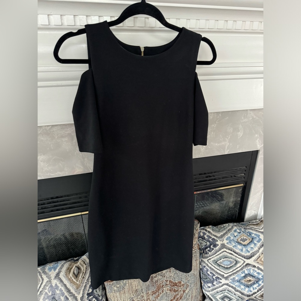 Michael Kors Black Cold Shoulder Shift Dress